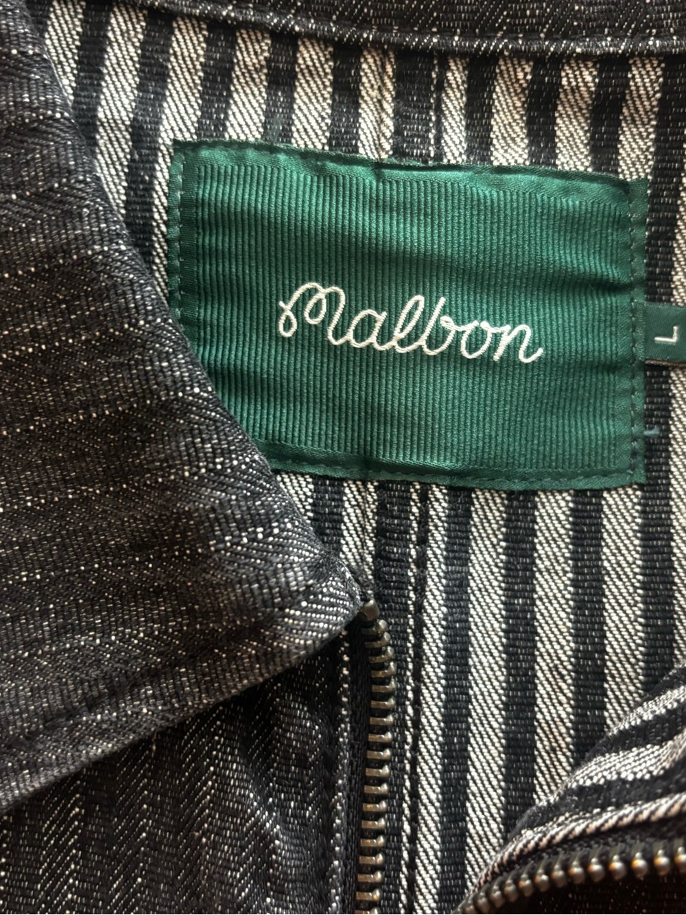 New Malbon Golf FOREMAN JACKET size L Black Stonewashed Denim IRONWORKS DIVISION - Picture 5 of 5